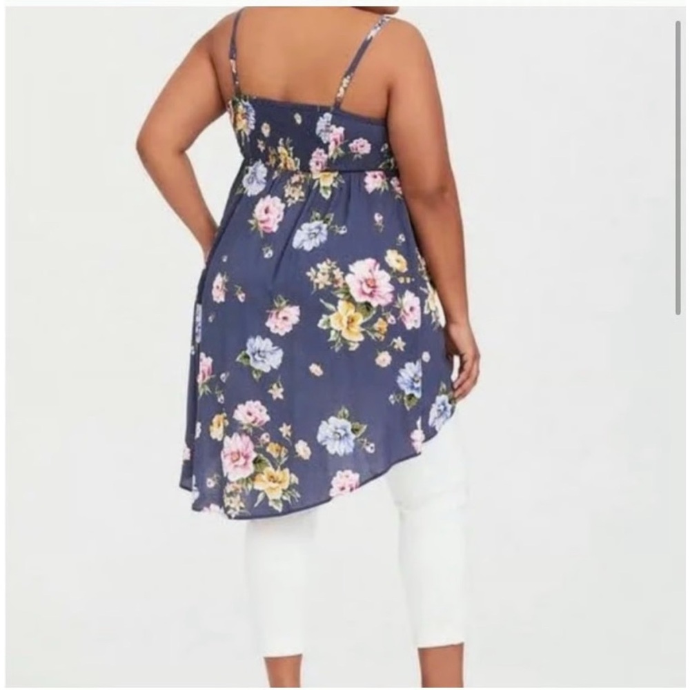 ❤️ NWT! Torrid Floral ‘Challis’ High Low Corset Tie Top - Picture 2 of 8
